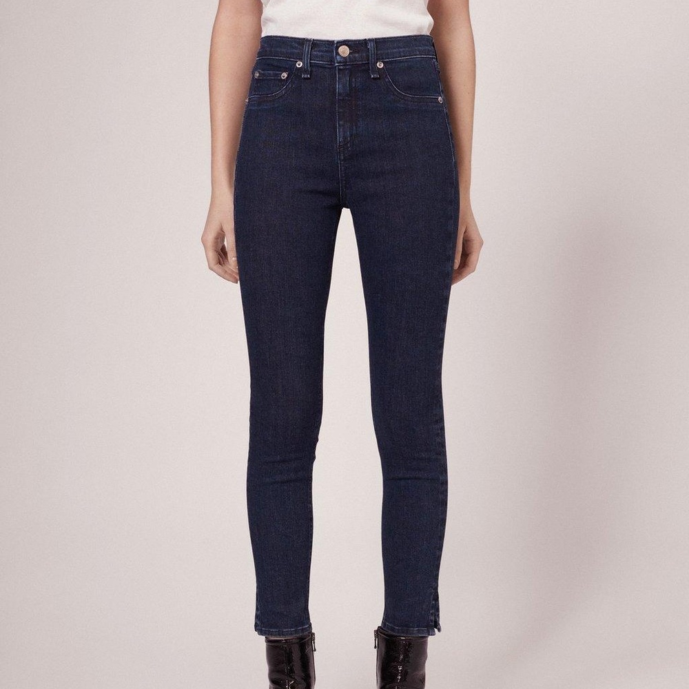Rag & Bone high rise crop jeans with slit detail